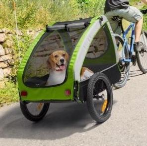Transport chien chat par vélo cargo électrique, taxi animaux